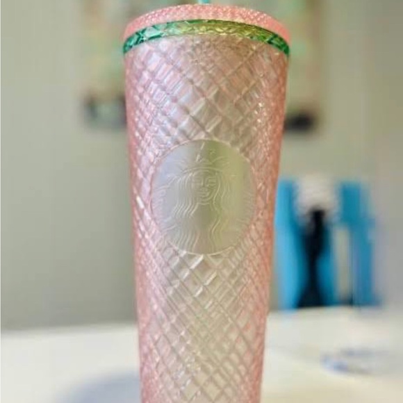 NWT~Starbucks Summer Tumbler Pink/Green